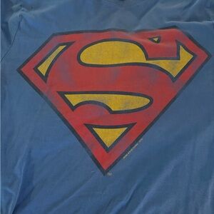Vintage Superman Logo Blue T-Shirt women’s size Large